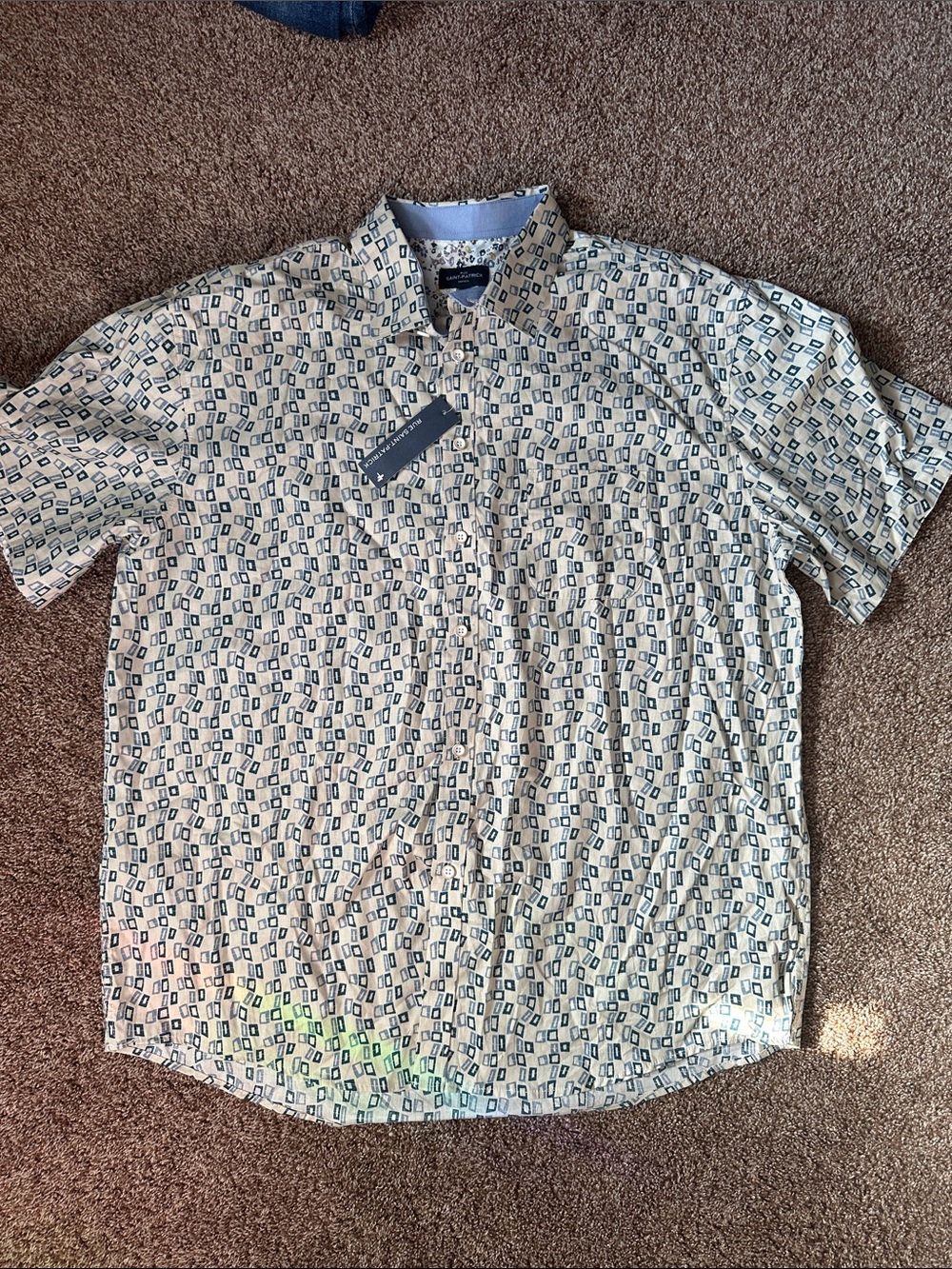 Mens Short-Sleeve Button-Down Shirt XXL